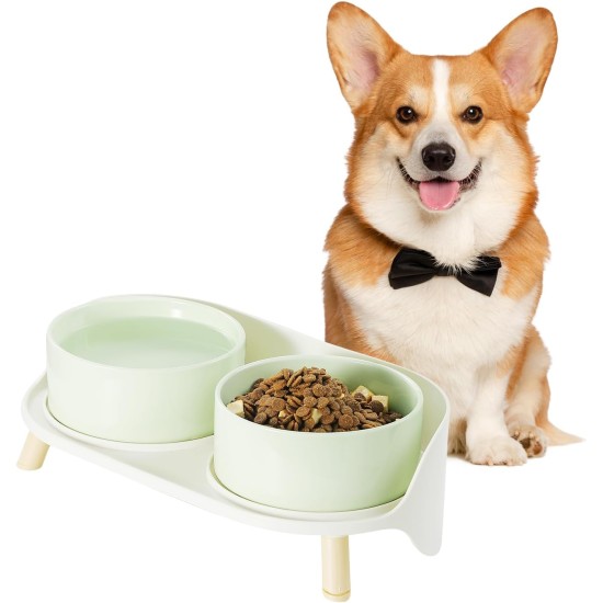 Dog Bowl Set Raised Dog Bowl Set - Double Bowl Dog Ceramic with Splash Guard Stand - Dog Bowls Set of 2 for Food and Water - Feeding Station for Small and Medium Dogs - 2 x 650 ml - Pink Dog Bowl Set Raised Dog Bowl Set - Double Bowl Dog Ceramic with Splash Guard Stand - Dog Bowls Set of 2 for Food and Water - Feeding Station for Small and Medium Dogs - 2 x 650 ml - Pink