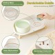 Dog Bowl Set Raised Dog Bowl Set - Double Bowl Dog Ceramic with Splash Guard Stand - Dog Bowls Set of 2 for Food and Water - Feeding Station for Small and Medium Dogs - 2 x 650 ml - Pink