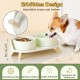Dog Bowl Set Raised Dog Bowl Set - Double Bowl Dog Ceramic with Splash Guard Stand - Dog Bowls Set of 2 for Food and Water - Feeding Station for Small and Medium Dogs - 2 x 650 ml - Pink