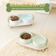 Dog Bowl Set Raised Dog Bowl Set - Double Bowl Dog Ceramic with Splash Guard Stand - Dog Bowls Set of 2 for Food and Water - Feeding Station for Small and Medium Dogs - 2 x 650 ml - Pink