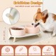 Dog Bowl Set Raised Dog Bowl Set - Double Bowl Dog Ceramic with Splash Guard Stand - Dog Bowls Set of 2 for Food and Water - Feeding Station for Small and Medium Dogs - 2 x 650 ml - Pink