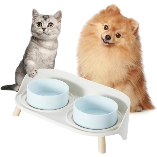 Dog Bowl Set Raised Dog Bowl Set - Double Bowl Dog Ceramic with Splash Guard Stand - Dog Bowls Set of 2 for Food and Water - Feeding Station for Small and Medium Dogs - 2 x 650 ml - Pink Dog Bowl Set Raised Dog Bowl Set - Double Bowl Dog Ceramic with Splash Guard Stand - Dog Bowls Set of 2 for Food and Water - Feeding Station for Small and Medium Dogs - 2 x 650 ml - Pink