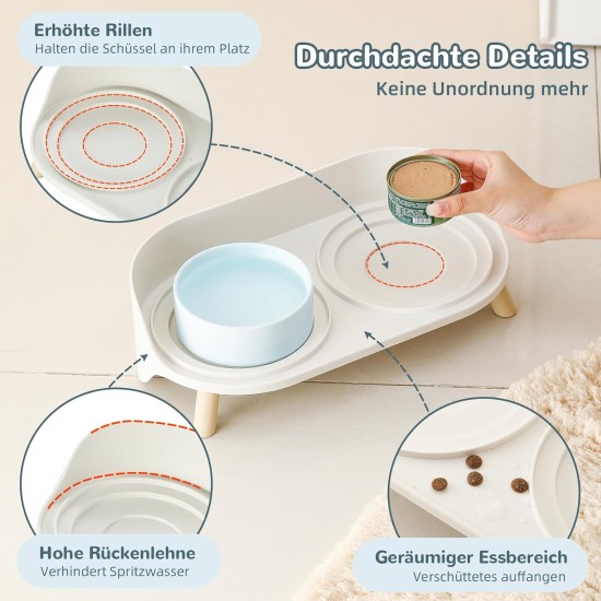 Dog Bowl Set Raised Dog Bowl Set - Double Bowl Dog Ceramic with Splash Guard Stand - Dog Bowls Set of 2 for Food and Water - Feeding Station for Small and Medium Dogs - 2 x 650 ml - Pink Dog Bowl Set Raised Dog Bowl Set - Double Bowl Dog Ceramic with Splash Guard Stand - Dog Bowls Set of 2 for Food and Water - Feeding Station for Small and Medium Dogs - 2 x 650 ml - Pink