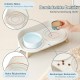 Dog Bowl Set Raised Dog Bowl Set - Double Bowl Dog Ceramic with Splash Guard Stand - Dog Bowls Set of 2 for Food and Water - Feeding Station for Small and Medium Dogs - 2 x 650 ml - Pink