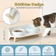 Dog Bowl Set Raised Dog Bowl Set - Double Bowl Dog Ceramic with Splash Guard Stand - Dog Bowls Set of 2 for Food and Water - Feeding Station for Small and Medium Dogs - 2 x 650 ml - Pink