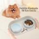 Dog Bowl Set Raised Dog Bowl Set - Double Bowl Dog Ceramic with Splash Guard Stand - Dog Bowls Set of 2 for Food and Water - Feeding Station for Small and Medium Dogs - 2 x 650 ml - Pink