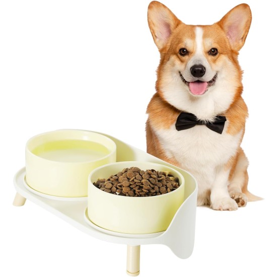 Dog Bowl Set Raised Dog Bowl Set - Double Bowl Dog Ceramic with Splash Guard Stand - Dog Bowls Set of 2 for Food and Water - Feeding Station for Small and Medium Dogs - 2 x 650 ml - Pink Dog Bowl Set Raised Dog Bowl Set - Double Bowl Dog Ceramic with Splash Guard Stand - Dog Bowls Set of 2 for Food and Water - Feeding Station for Small and Medium Dogs - 2 x 650 ml - Pink