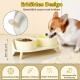 Dog Bowl Set Raised Dog Bowl Set - Double Bowl Dog Ceramic with Splash Guard Stand - Dog Bowls Set of 2 for Food and Water - Feeding Station for Small and Medium Dogs - 2 x 650 ml - Pink