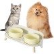 Dog Bowl Set Raised Dog Bowl Set - Double Bowl Dog Ceramic with Splash Guard Stand - Dog Bowls Set of 2 for Food and Water - Feeding Station for Small and Medium Dogs - 2 x 650 ml - Pink