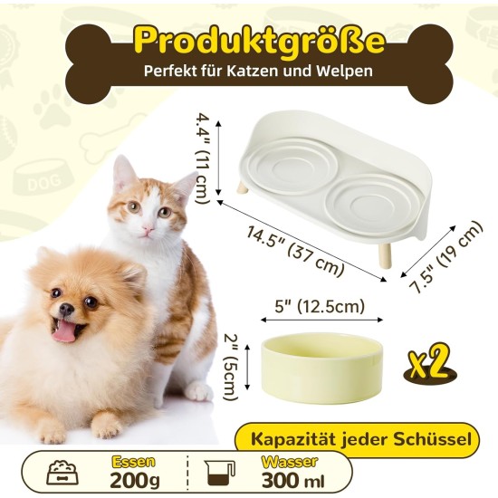 Dog Bowl Set Raised Dog Bowl Set - Double Bowl Dog Ceramic with Splash Guard Stand - Dog Bowls Set of 2 for Food and Water - Feeding Station for Small and Medium Dogs - 2 x 650 ml - Pink Dog Bowl Set Raised Dog Bowl Set - Double Bowl Dog Ceramic with Splash Guard Stand - Dog Bowls Set of 2 for Food and Water - Feeding Station for Small and Medium Dogs - 2 x 650 ml - Pink