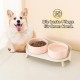Dog Bowl Set Raised Dog Bowl Set - Double Bowl Dog Ceramic with Splash Guard Stand - Dog Bowls Set of 2 for Food and Water - Feeding Station for Small and Medium Dogs - 2 x 650 ml - Pink