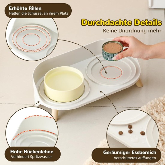 Dog Bowl Set Raised Dog Bowl Set - Double Bowl Dog Ceramic with Splash Guard Stand - Dog Bowls Set of 2 for Food and Water - Feeding Station for Small and Medium Dogs - 2 x 650 ml - Pink Dog Bowl Set Raised Dog Bowl Set - Double Bowl Dog Ceramic with Splash Guard Stand - Dog Bowls Set of 2 for Food and Water - Feeding Station for Small and Medium Dogs - 2 x 650 ml - Pink