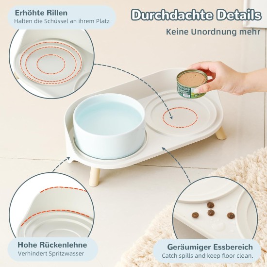 Dog Bowl Set Raised Dog Bowl Set - Double Bowl Dog Ceramic with Splash Guard Stand - Dog Bowls Set of 2 for Food and Water - Feeding Station for Small and Medium Dogs - 2 x 650 ml - Pink Dog Bowl Set Raised Dog Bowl Set - Double Bowl Dog Ceramic with Splash Guard Stand - Dog Bowls Set of 2 for Food and Water - Feeding Station for Small and Medium Dogs - 2 x 650 ml - Pink