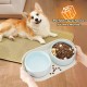 Dog Bowl Set Raised Dog Bowl Set - Double Bowl Dog Ceramic with Splash Guard Stand - Dog Bowls Set of 2 for Food and Water - Feeding Station for Small and Medium Dogs - 2 x 650 ml - Pink