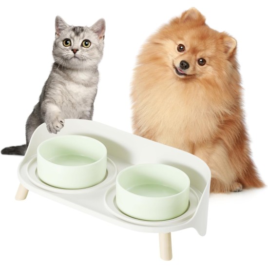 Dog Bowl Set Raised Dog Bowl Set - Double Bowl Dog Ceramic with Splash Guard Stand - Dog Bowls Set of 2 for Food and Water - Feeding Station for Small and Medium Dogs - 2 x 650 ml - Pink Dog Bowl Set Raised Dog Bowl Set - Double Bowl Dog Ceramic with Splash Guard Stand - Dog Bowls Set of 2 for Food and Water - Feeding Station for Small and Medium Dogs - 2 x 650 ml - Pink