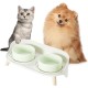Dog Bowl Set Raised Dog Bowl Set - Double Bowl Dog Ceramic with Splash Guard Stand - Dog Bowls Set of 2 for Food and Water - Feeding Station for Small and Medium Dogs - 2 x 650 ml - Pink