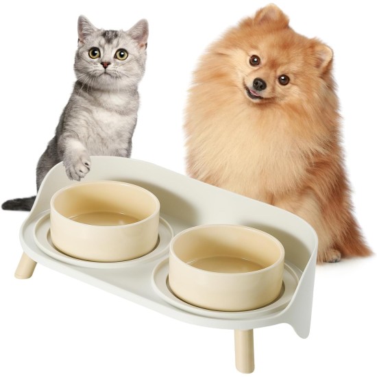 Dog Bowl Set Raised Dog Bowl Set - Double Bowl Dog Ceramic with Splash Guard Stand - Dog Bowls Set of 2 for Food and Water - Feeding Station for Small and Medium Dogs - 2 x 650 ml - Pink Dog Bowl Set Raised Dog Bowl Set - Double Bowl Dog Ceramic with Splash Guard Stand - Dog Bowls Set of 2 for Food and Water - Feeding Station for Small and Medium Dogs - 2 x 650 ml - Pink