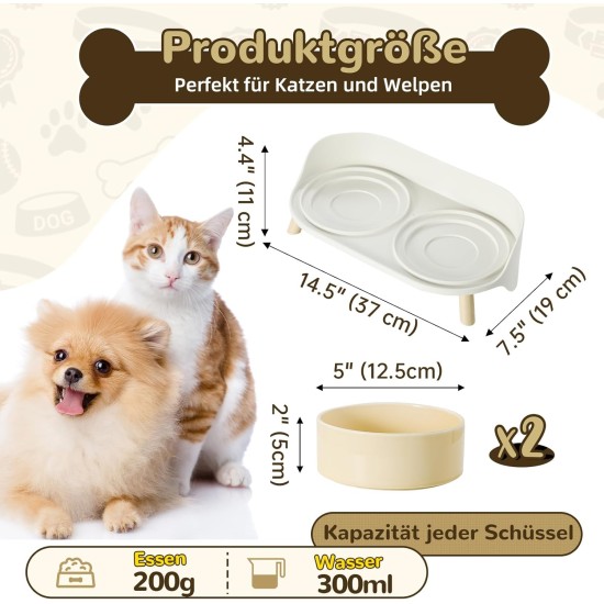 Dog Bowl Set Raised Dog Bowl Set - Double Bowl Dog Ceramic with Splash Guard Stand - Dog Bowls Set of 2 for Food and Water - Feeding Station for Small and Medium Dogs - 2 x 650 ml - Pink Dog Bowl Set Raised Dog Bowl Set - Double Bowl Dog Ceramic with Splash Guard Stand - Dog Bowls Set of 2 for Food and Water - Feeding Station for Small and Medium Dogs - 2 x 650 ml - Pink