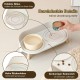 Dog Bowl Set Raised Dog Bowl Set - Double Bowl Dog Ceramic with Splash Guard Stand - Dog Bowls Set of 2 for Food and Water - Feeding Station for Small and Medium Dogs - 2 x 650 ml - Pink