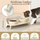 Dog Bowl Set Raised Dog Bowl Set - Double Bowl Dog Ceramic with Splash Guard Stand - Dog Bowls Set of 2 for Food and Water - Feeding Station for Small and Medium Dogs - 2 x 650 ml - Pink