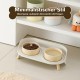 Dog Bowl Set Raised Dog Bowl Set - Double Bowl Dog Ceramic with Splash Guard Stand - Dog Bowls Set of 2 for Food and Water - Feeding Station for Small and Medium Dogs - 2 x 650 ml - Pink