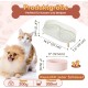 Dog Bowl Set Raised Dog Bowl Set - Double Bowl Dog Ceramic with Splash Guard Stand - Dog Bowls Set of 2 for Food and Water - Feeding Station for Small and Medium Dogs - 2 x 650 ml - Pink