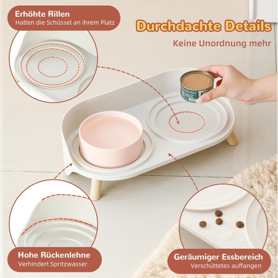 Dog Bowl Set Raised Dog Bowl Set - Double Bowl Dog Ceramic with Splash Guard Stand - Dog Bowls Set of 2 for Food and Water - Feeding Station for Small and Medium Dogs - 2 x 650 ml - Pink Dog Bowl Set Raised Dog Bowl Set - Double Bowl Dog Ceramic with Splash Guard Stand - Dog Bowls Set of 2 for Food and Water - Feeding Station for Small and Medium Dogs - 2 x 650 ml - Pink