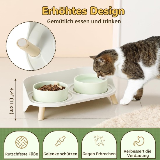 Dog Bowl Set Raised Dog Bowl Set - Double Bowl Dog Ceramic with Splash Guard Stand - Dog Bowls Set of 2 for Food and Water - Feeding Station for Small and Medium Dogs - 2 x 650 ml - Pink Dog Bowl Set Raised Dog Bowl Set - Double Bowl Dog Ceramic with Splash Guard Stand - Dog Bowls Set of 2 for Food and Water - Feeding Station for Small and Medium Dogs - 2 x 650 ml - Pink