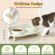 Dog Bowl Set Raised Dog Bowl Set - Double Bowl Dog Ceramic with Splash Guard Stand - Dog Bowls Set of 2 for Food and Water - Feeding Station for Small and Medium Dogs - 2 x 650 ml - Pink