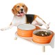 Dog Bowl Set, Raised Dog Bowl Set, Double Ceramic Bowl with Splash Guard Stand, Colourful Spirals Dog Bowls for Food and Water, Ideal for Small to Medium Dogs, 2 x 800 ml, Orange Dog Bowl Set, Raised Dog Bowl Set, Double Ceramic Bowl with Splash Guard Stand, Colourful Spirals Dog Bowls for Food and Water, Ideal for Small to Medium Dogs, 2 x 800 ml, Orange
