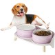 Dog Bowl Set, Raised Dog Bowl Set, Double Ceramic Bowl with Splash Guard Stand, Colourful Spirals Dog Bowls for Food and Water, Ideal for Small to Medium Dogs, 2 x 800 ml, Orange Dog Bowl Set, Raised Dog Bowl Set, Double Ceramic Bowl with Splash Guard Stand, Colourful Spirals Dog Bowls for Food and Water, Ideal for Small to Medium Dogs, 2 x 800 ml, Orange