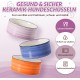 Dog Bowl Set, Raised Dog Bowl Set, Double Ceramic Bowl with Splash Guard Stand, Colourful Spirals Dog Bowls for Food and Water, Ideal for Small to Medium Dogs, 2 x 800 ml, Orange Dog Bowl Set, Raised Dog Bowl Set, Double Ceramic Bowl with Splash Guard Stand, Colourful Spirals Dog Bowls for Food and Water, Ideal for Small to Medium Dogs, 2 x 800 ml, Orange