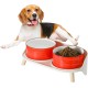 Dog Bowl Set, Raised Dog Bowl Set, Double Ceramic Bowl with Splash Guard Stand, Colourful Spirals Dog Bowls for Food and Water, Ideal for Small to Medium Dogs, 2 x 800 ml, Orange Dog Bowl Set, Raised Dog Bowl Set, Double Ceramic Bowl with Splash Guard Stand, Colourful Spirals Dog Bowls for Food and Water, Ideal for Small to Medium Dogs, 2 x 800 ml, Orange
