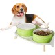 Dog Bowl Set, Raised Dog Bowl Set, Double Ceramic Bowl with Splash Guard Stand, Colourful Spirals Dog Bowls for Food and Water, Ideal for Small to Medium Dogs, 2 x 800 ml, Orange Dog Bowl Set, Raised Dog Bowl Set, Double Ceramic Bowl with Splash Guard Stand, Colourful Spirals Dog Bowls for Food and Water, Ideal for Small to Medium Dogs, 2 x 800 ml, Orange