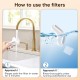 Dog Filter for Drinking Fountain, Replacement Filter for 2.1 GAL/270 oz Large Dog Fountain, 8 Pack Filters & 2 Sponges for 8L Large Wireless Dog Water Fountain