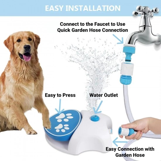 Dog Fountain Outdoor Dog Fountain with Adjustable Pressure Comfortable Dog Drinks with Hose for Dogs Dog Fountain Outdoor Dog Fountain with Adjustable Pressure Comfortable Dog Drinks with Hose for Dogs