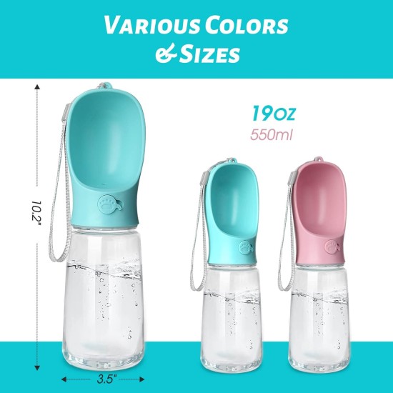 Dog Water Bottle Leak Proof Portable with Pet Drinking Dispenser Outdoor Hiking Travel BPA Free Food Grade Plastic Dog Water Bottle Leak Proof Portable with Pet Drinking Dispenser Outdoor Hiking Travel BPA Free Food Grade Plastic