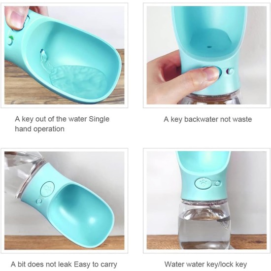 Dog Water Bottle for On the Go 350 ml Pet Water Bottle Pet Drinking Bowl Antibacterial Portable Travel Water Bottle Water Dispenser Ideal for on the Go Outdoors Blue Dog Water Bottle for On the Go 350 ml Pet Water Bottle Pet Drinking Bowl Antibacterial Portable Travel Water Bottle Water Dispenser Ideal for on the Go Outdoors Blue