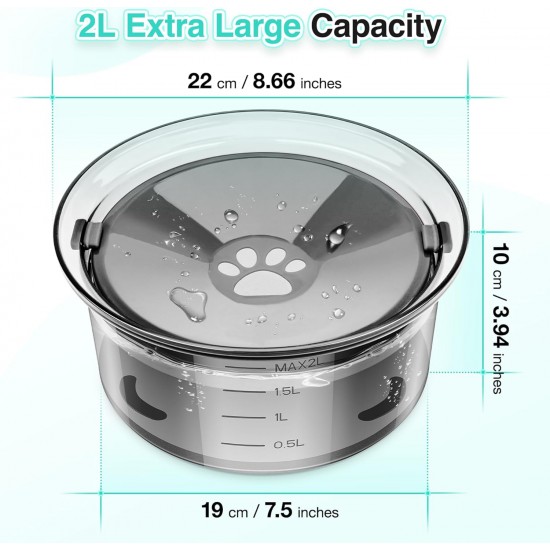 Dog Water Bowl 2L No Spill Slow Water Dispenser Large Pet Water Dispenser for Vehicle/Outdoor/Indoor (Grey) Dog Water Bowl 2L No Spill Slow Water Dispenser Large Pet Water Dispenser for Vehicle/Outdoor/Indoor (Grey)