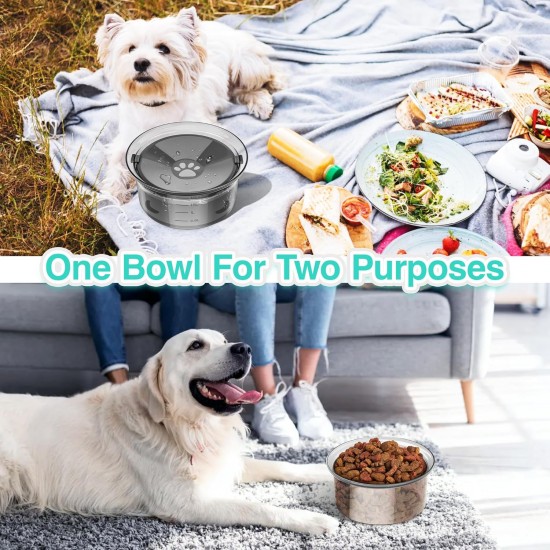 Dog Water Bowl 2L No Spill Slow Water Dispenser Large Pet Water Dispenser for Vehicle/Outdoor/Indoor (Grey) Dog Water Bowl 2L No Spill Slow Water Dispenser Large Pet Water Dispenser for Vehicle/Outdoor/Indoor (Grey)