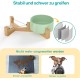 Double 850 ml Dog Bowl, Ceramic Feeding Bowl, Raised Feeding Bowl with Bamboo Stand and Non-Slip Mat for Medium and Large Dogs, Food and Water Bowl (Porcelain Green) Double 850 ml Dog Bowl, Ceramic Feeding Bowl, Raised Feeding Bowl with Bamboo Stand and Non-Slip Mat for Medium and Large Dogs, Food and Water Bowl (Porcelain Green)