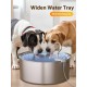Drinking Fountain for Dogs, 8 L/270 oz Large Dog Fountain / Cat Fountain Silver Drinking Fountain for Dogs, 8 L/270 oz Large Dog Fountain / Cat Fountain Silver