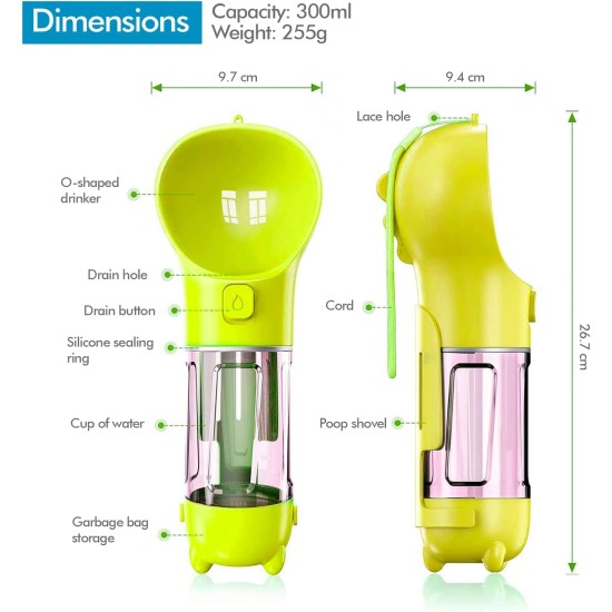 Edipets, Dog Travel Water Bottle BPA Free Travel Walking Hiking Water Bottle Blue White (500ml, Yellow) Edipets, Dog Travel Water Bottle BPA Free Travel Walking Hiking Water Bottle Blue White (500ml, Yellow)