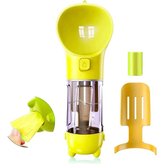 Edipets, Dog Travel Water Bottle BPA Free Travel Walking Hiking Water Bottle Blue White (500ml, Yellow)
