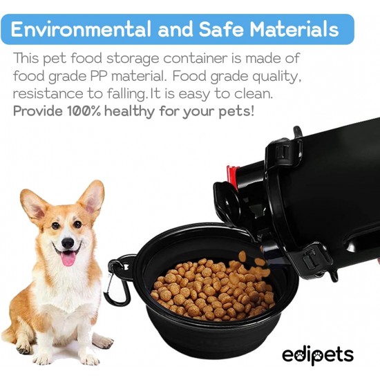Edipets, Dog Water Bottle for Travel, Dog Drinking Bottle, Water Bottle for Pets, 2-in-1, with 2 Travel Bowls (Black) Edipets, Dog Water Bottle for Travel, Dog Drinking Bottle, Water Bottle for Pets, 2-in-1, with 2 Travel Bowls (Black)
