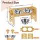 Elevated Dog Bowl, 6 Height Adjustable Dog Bowl Holder, Durable Bamboo Bowl Holder Comes with 2 Stainless Steel Dog Food Bowls, Raised Dog Bowls for Small Dogs and Cats Elevated Dog Bowl, 6 Height Adjustable Dog Bowl Holder, Durable Bamboo Bowl Holder Comes with 2 Stainless Steel Dog Food Bowls, Raised Dog Bowls for Small Dogs and Cats