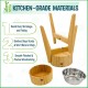 Elevated Dog Bowls for Large Dogs - Raised to 15" Bamboo and Steel Bowl Included (7oz Cap) Ideal for Labrador, G-Sheper, Retriever, Poodle, Boxer, Husky, Doberman Elevated Dog Bowls for Large Dogs - Raised to 15" Bamboo and Steel Bowl Included (7oz Cap) Ideal for Labrador, G-Sheper, Retriever, Poodle, Boxer, Husky, Doberman