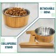 Elevated Dog Bowls for Large Dogs - Raised to 15" Bamboo and Steel Bowl Included (7oz Cap) Ideal for Labrador, G-Sheper, Retriever, Poodle, Boxer, Husky, Doberman Elevated Dog Bowls for Large Dogs - Raised to 15" Bamboo and Steel Bowl Included (7oz Cap) Ideal for Labrador, G-Sheper, Retriever, Poodle, Boxer, Husky, Doberman
