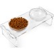 Elevated Set for Dogs and Cats - Acrylic Feeder with 2 Removable Stainless Steel and Glass Bowls, Food and Water Raiser for Small Pets 9.5cm Elevated Set for Dogs and Cats - Acrylic Feeder with 2 Removable Stainless Steel and Glass Bowls, Food and Water Raiser for Small Pets 9.5cm