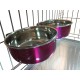 Ellie-Bo Pair of Dog Bowls for Crates/Cages or Pens, Large, 2.0 Litre, Pink Ellie-Bo Pair of Dog Bowls for Crates/Cages or Pens, Large, 2.0 Litre, Pink